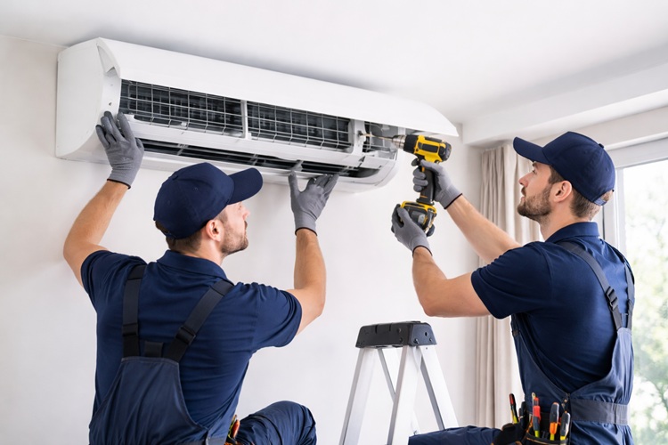 İkinci el klima alanlar tarafından yapılan klima söküm işlemi