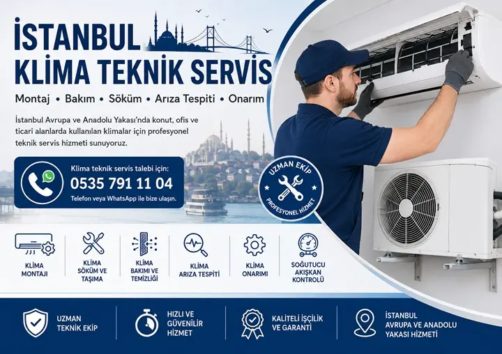 İstanbul Klima Teknik Servis İstanbul klima teknik servis montaj, bakım, söküm ve onarım hizmetleri